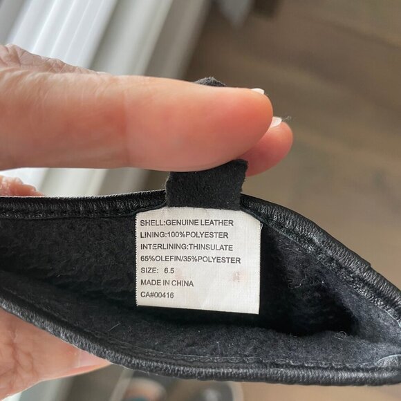 3M Thinsulate Insulation Leather Gloves w Polyester Lining in Black Sz 6.5 NWOT - Picture 7 of 10